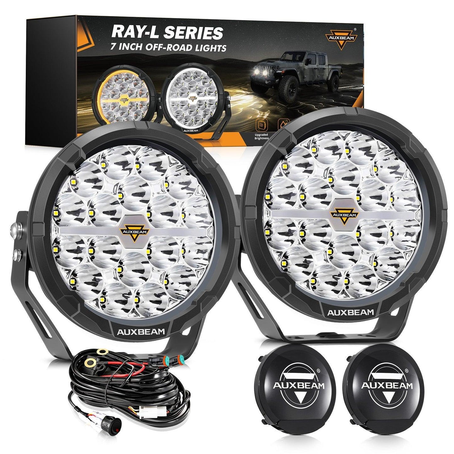 RAY-L série | 7 Inch 240W 25800LM Dual DRL Offroad LED Driving Lights – vue 9