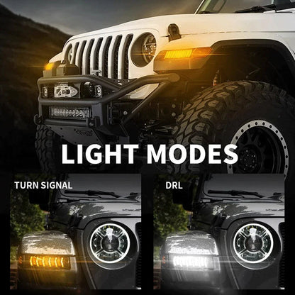 Upgraded extensions d’ailes feux, LED séquentiel clignotant clignotant avec DRL Jeep Wrangler JL Sport/Sports JT Sport/Sports