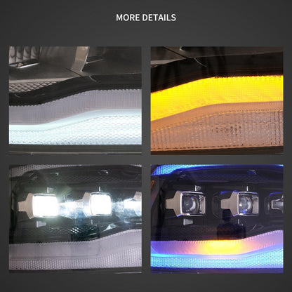 LED bloc optique avant Matrix Projector noir pour 2009–2018 Dodge Ram 4th Gen 1500 2500 3500 – vue 5 – NOVADOMIO
