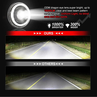7″ phares LED Halo feux clignotants orange avec DRL feux de route/croisement pour Jeep Wrangler JK JKU TJ LJ Ford GMC – vue 4