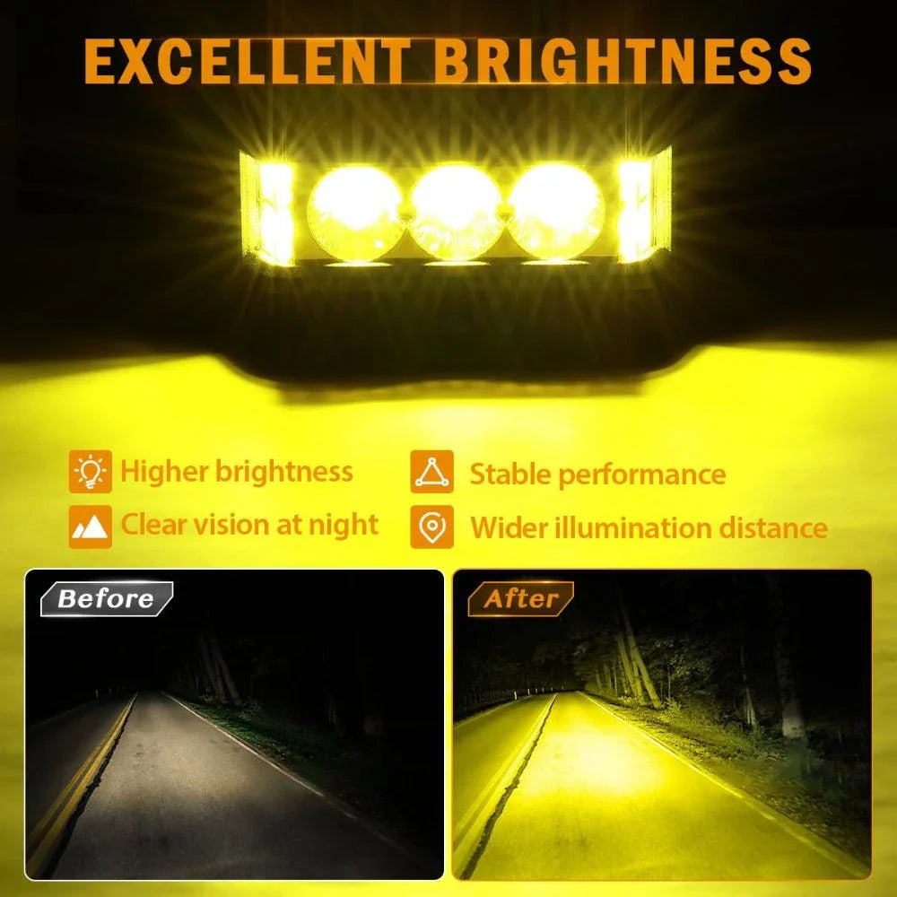 R5 série | 5 Inch 68W orange Square Side Shooter faisceau longue portée Projecteurs LED compacts Barres LED – vue 4