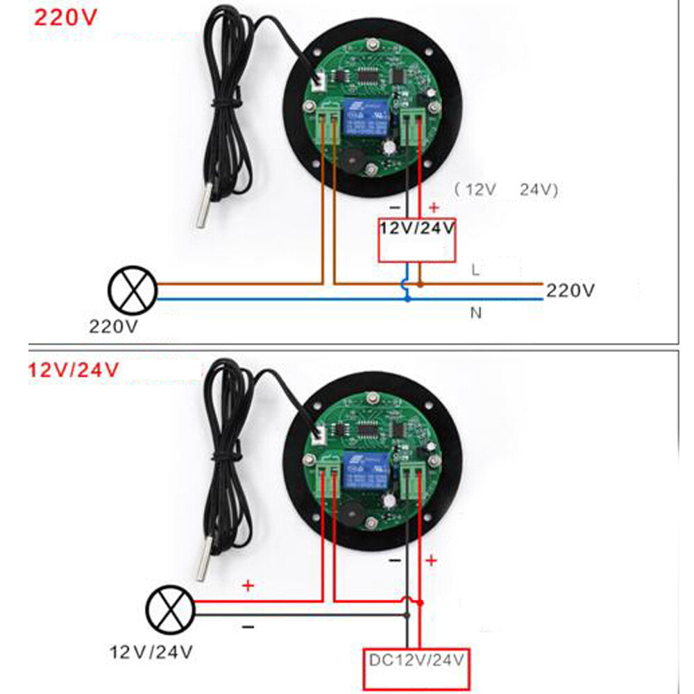Thermostat circulaire d'affichage numérique de contrôleur de température de haute précision rond – vue 5