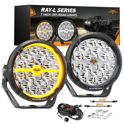 RAY-L série | 7 pouces 240W 25800LM Dual DRL Offroad Projecteurs LED longue portée – NOVADOMIO