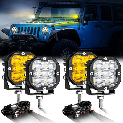 XP-ULTRA série 3″ 80 W faisceau longue portée projecteurs LED compacts orange&blanc tout-terrain feux – vue 10 – NOVADOMIO