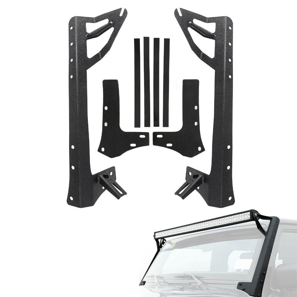 52" Straight Barres lumineuses 2 IN 1 Design Windshield Mounting Brackets pour 2007-2017 Jeep Wrangler JK