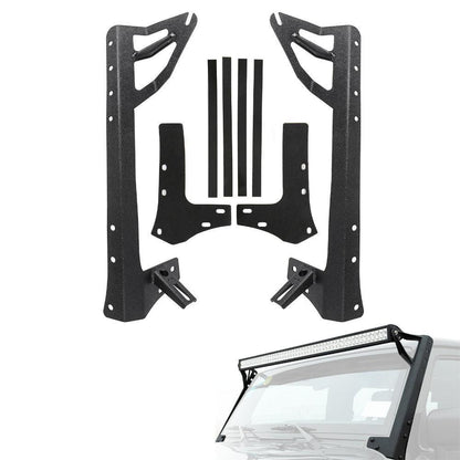 52″ droit Barres lumineuses conception 2-en-1 pare-brise supports de montage pour 2007–2017 Jeep Wrangler JK – NOVADOMIO