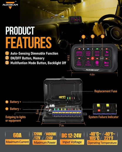 AR-800 Multifunction RGB panneau de commande avec commande Bluetooth & 47″ câble d’extension (Optional) pour Chevrolet
