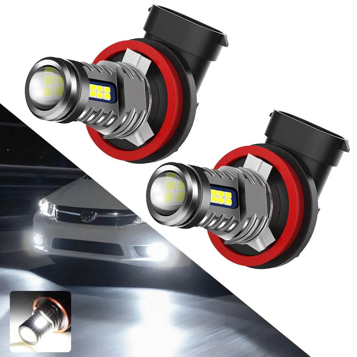🔥(2pcs/set) Y2 série 3-Sides blanc froid/Yellow LED Fog Light/DRL – vue 14