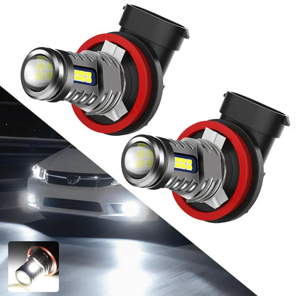 Lot de 2 H11/H8/H9/H16JP Y2 série 3-Sides blanc froid LED antibrouillard/DRL – vue 9 – NOVADOMIO