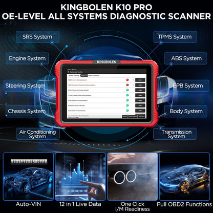 Valise diagnostic auto KINGBOLEN K10 Elite – Codage ECU et 40+ services – vue 7 – NOVADOMIO