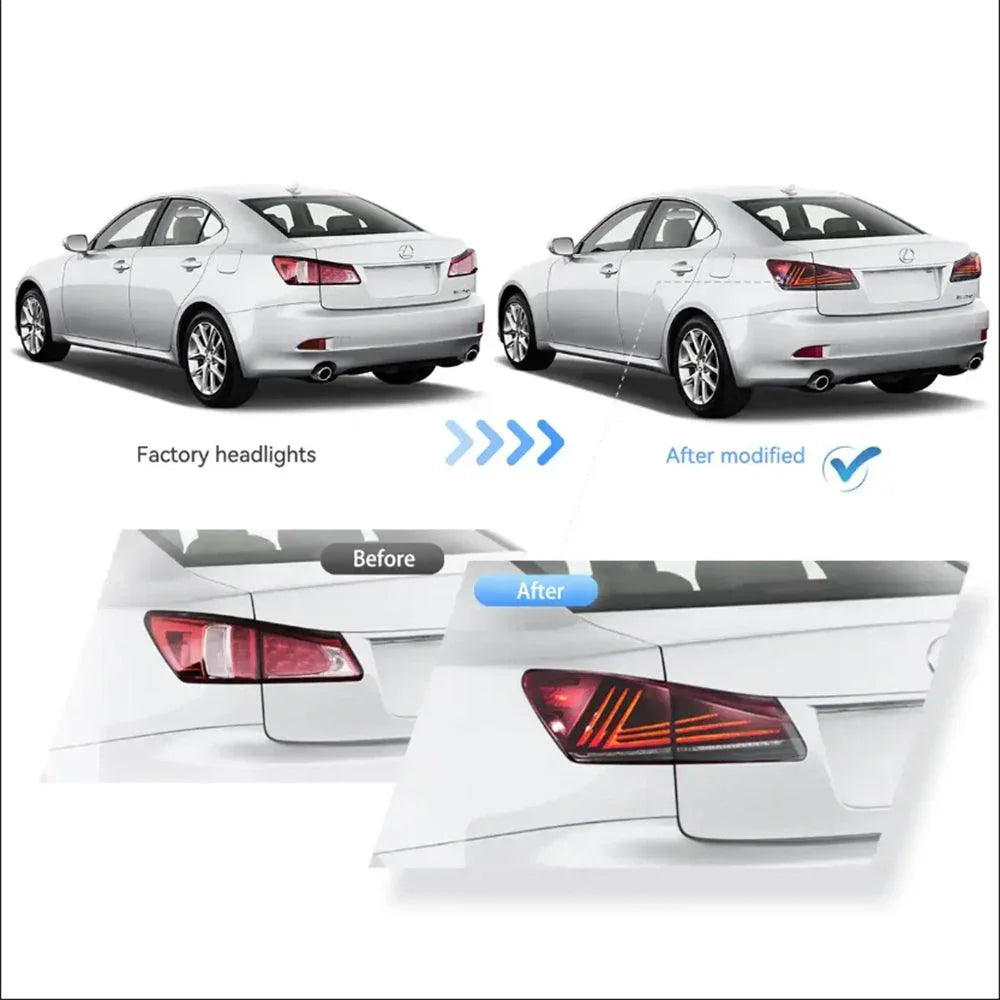 LED bloc de feux arrière Upgraded Version pour 2006-2013 Lexus IS 2th Gen (XE20) – vue 6