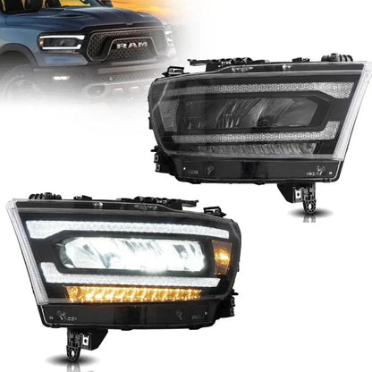 LED bloc optique avant Reflection Bowl chromé pour 2019–2023 Dodge Ram 1500 5th Gen (DT) – vue 11 – NOVADOMIO