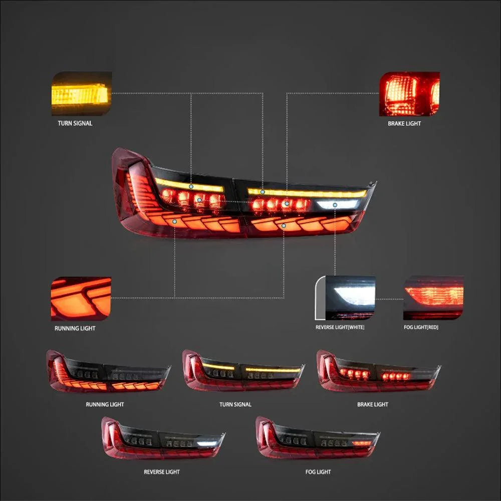 LED bloc de feux arrière Sequential clignotant avec Dynamic Welcome Light pour 2018-2022 BMW 3 série 7th Gen G20/G28/G80 – v…