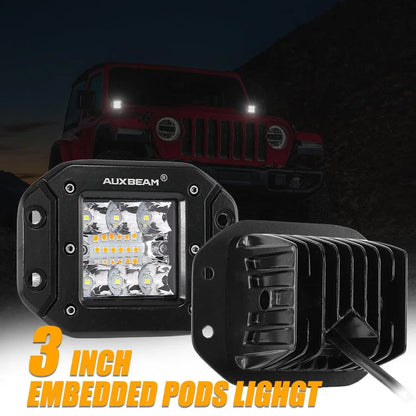 Lot de 2 3″ 72 W 6 modes blanc&orange feu LED de travail pour SUV ATV UTV camions pick-up bateau – vue 7 – NOVADOMIO