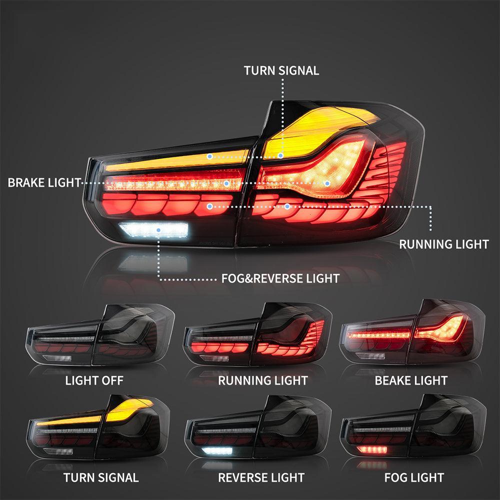 LED bloc de feux arrière avec Dynamic Welcome Light (GTS Style) pour 2012-2019 BMW 3 série 6th Gen (F30 F35 F80） – vue 12