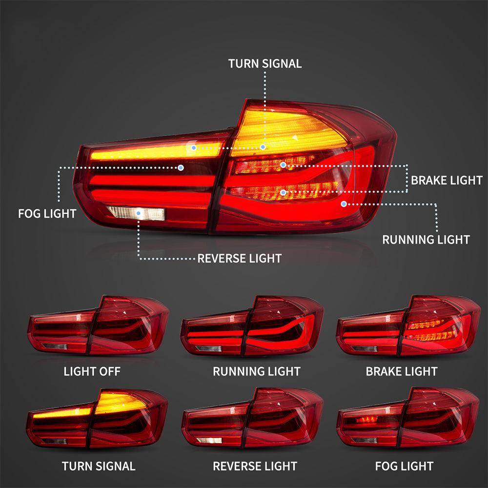 LED bloc de feux arrière avec Sequential orange clignotant pour 2012-2019 BMW 3 série 6th Gen (F30 F35 F80) – vue 3