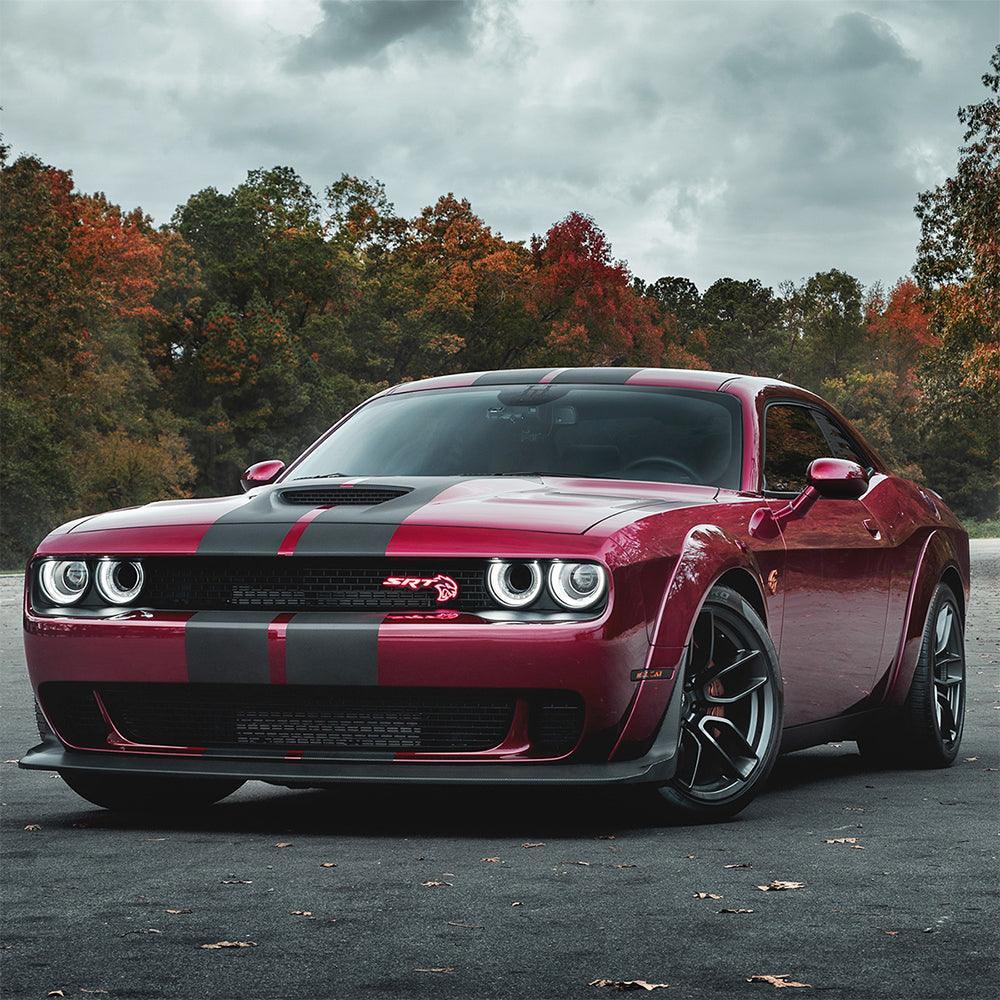 LED bloc optique avant Dual Beam Projector noir pour 2015-2023 Dodge Challenger 3th Gen Facelifted – vue 9