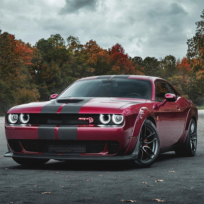 LED bloc optique avant projecteur double faisceau noir pour 2015–2023 Dodge Challenger 3th Gen Facelifted – vue 9 – NOVADOMIO