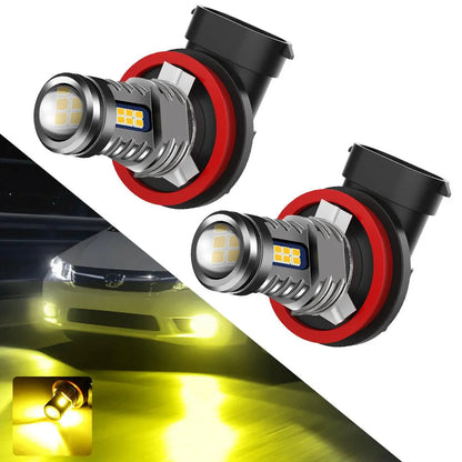 Lot de 2 H11/H8/H9/H16JP Y2 série 3-Sides jaune doré LED antibrouillard/DRL – vue 9 – NOVADOMIO