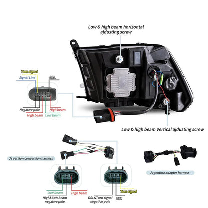 LED bloc optique avant Matrix Projector noir pour 2009–2018 Dodge Ram 4th Gen 1500 2500 3500 – vue 8 – NOVADOMIO