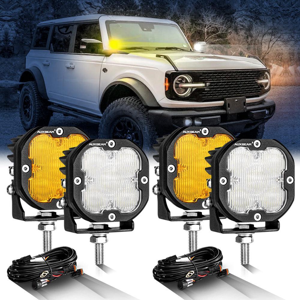 XP-ULTRA série 3 Inch 80W faisceau large LED Pods orange&blanc Offroad Lights – vue 10