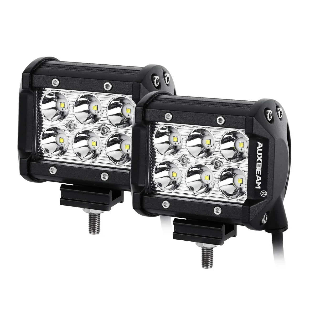 4 inch Classic-SM série Dual Row LED PODS blanc Spot/faisceau large avec Wiring Harness pour SUV ATV UTV Trucks Pickup Boat…