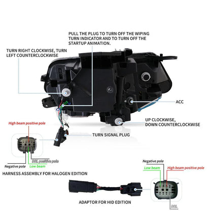 LED bloc optique avant projecteur double faisceau noir Welcome/Breath & Back et Forth Function pour 2016–2018 Chevrolet