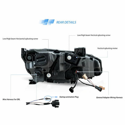 LED bloc optique avant Reflection Bowl chromé pour 2016–2021 Honda Civic 10th Gen – vue 5 – NOVADOMIO