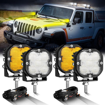3″ 80 W 9 600 lm projecteurs LED compacts blanc&orange pour Jeep – vue 25 – NOVADOMIO