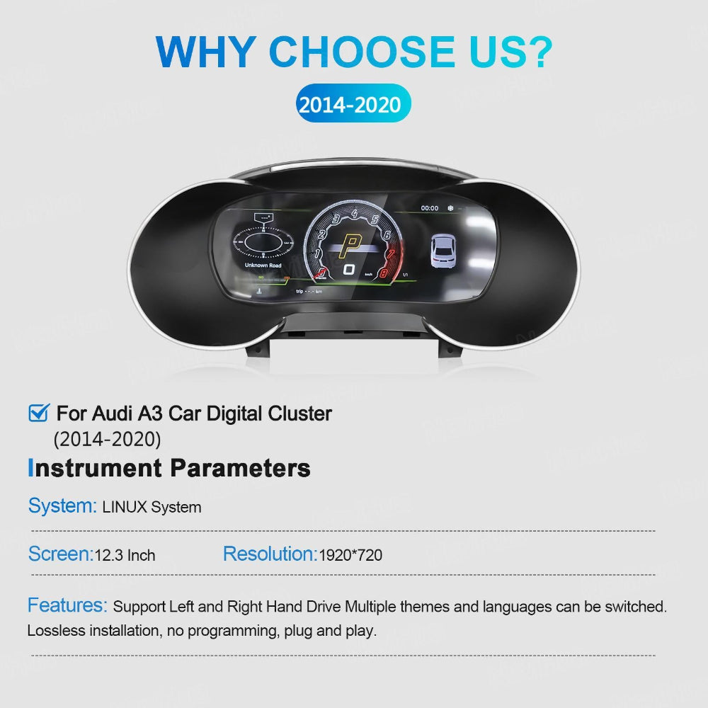 Virtual Cockpit Audi A3 2014-2020 LCD 12,3″ – NOVADOMIO