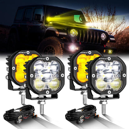 3″ 80 W 9 600 lm projecteurs LED compacts blanc&orange pour Jeep – vue 20 – NOVADOMIO
