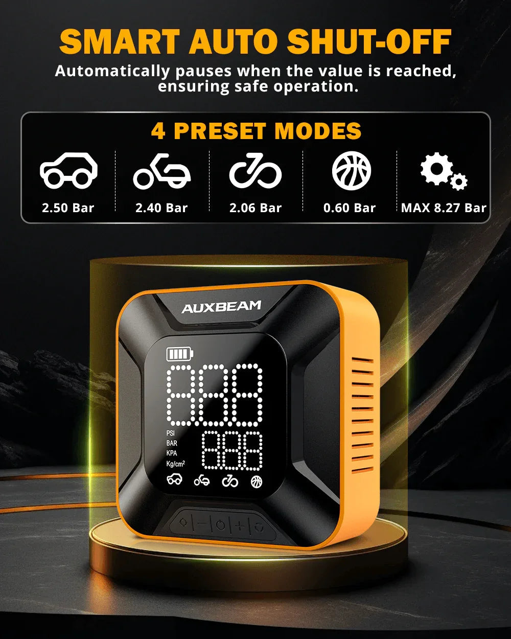 Model-H6 28mm Cylinder Portable Car Tire Inflator Air Compressor Pump pour Pickup Truck Car Motorcycle Bike Ball – vue 4