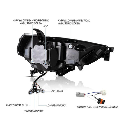 LED bloc optique avant Reflection Bowl chromé pour 2014–2022 Toyota 4Runner 5th Gen (N280) – vue 6 – NOVADOMIO