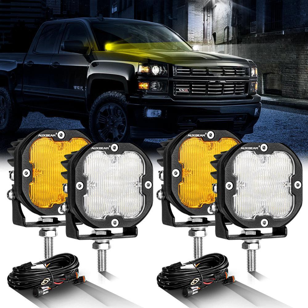 3 Inch 80W 9600LM LED Pods Lights blanc&orange pour CHEVROLET – vue 20