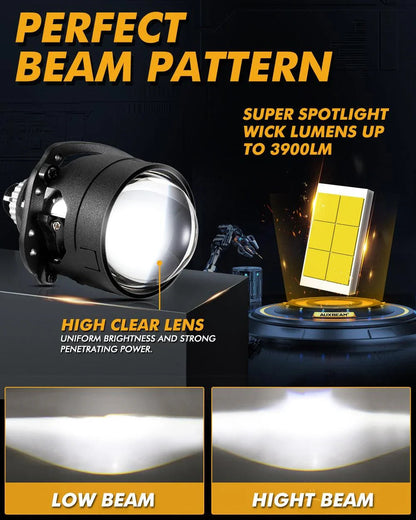 2.5″ 80 W 6 000 K Bi-LED lentille projecteur phare installation sans modification destructive lentille projecteur pour