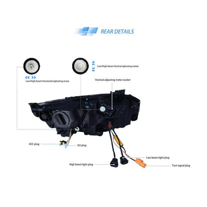 LED bloc optique avant Reflection Bowl chromé pour 2016–2021 Honda Civic 10th Gen (FC/FK) – vue 7 – NOVADOMIO