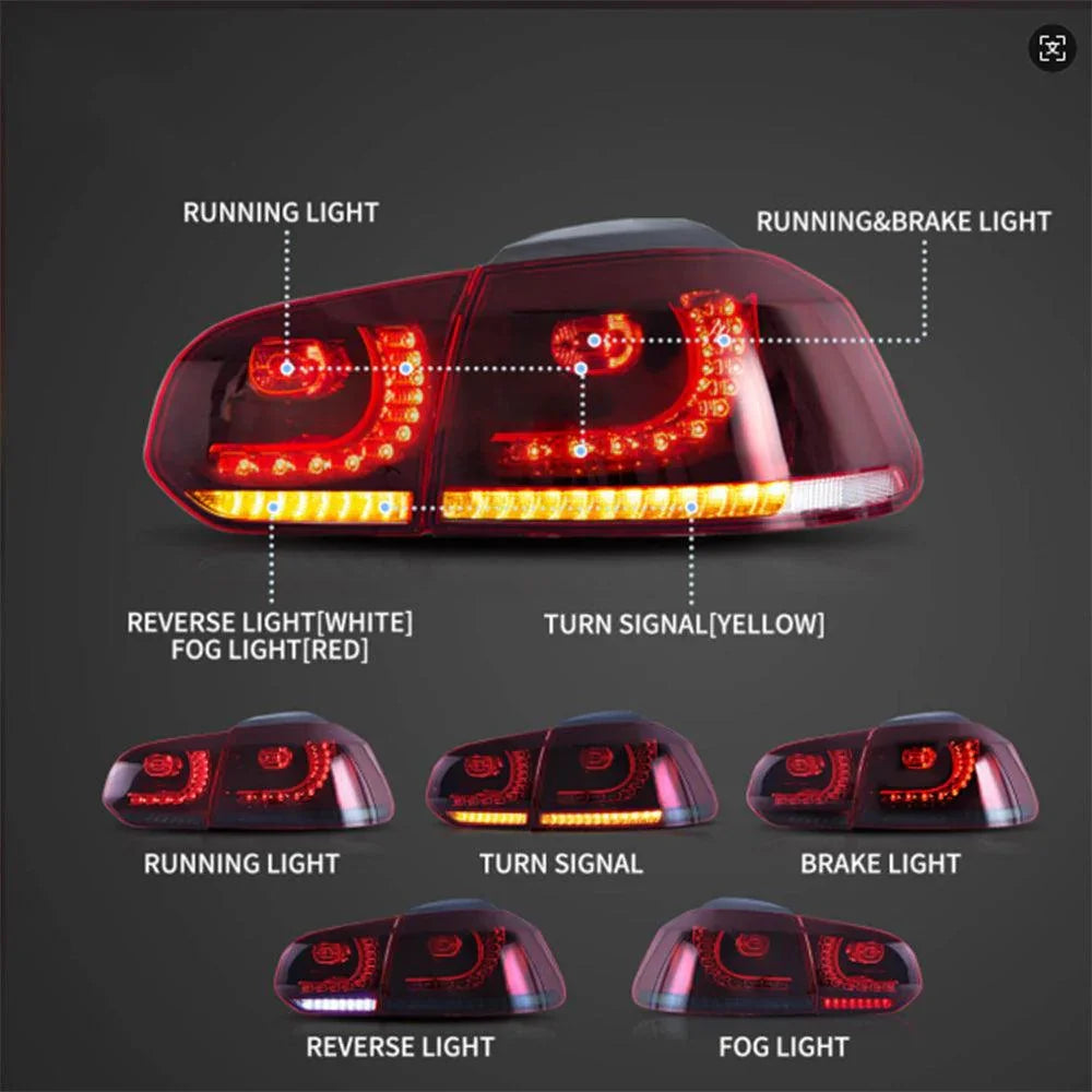 LED bloc de feux arrière avec orange Sequential clignotant pour 2008-2014 VW Golf 6th Gen Mk6 Hetchback – vue 5