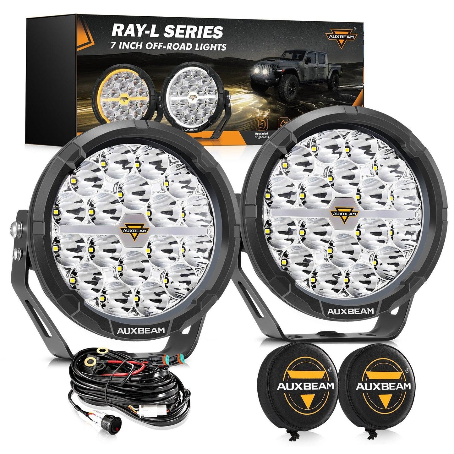 RAY-L série | 7 Inch 240W 25800LM Dual DRL Offroad LED Driving Lights – vue 11