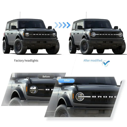 LED bloc optique avant Projector pour 2020–2024 Ford Bronco – vue 5 – NOVADOMIO