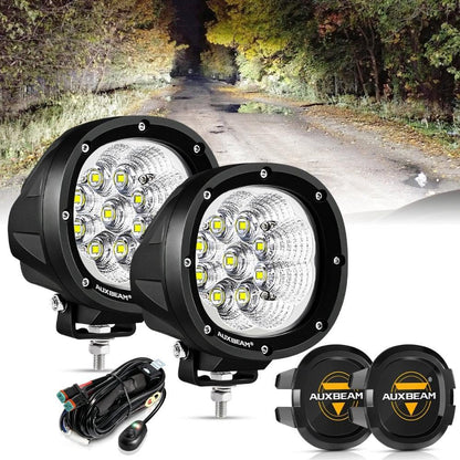 P4 série | 4″ 90 W 9 000 lm rond LED feux longue portée Flood blanc projecteurs LED compacts – vue 16 – NOVADOMIO