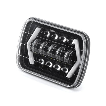 Lot de 2 7×6″ phares LED à projecteur avec feux de route/croisement & anneau Halo DRL pour Jeep, camions, Ford, GMC