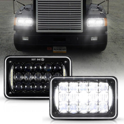 4×6 phares LED Rectangular phares Hi/Lo optique scellée avec DRL homologation DOT de remplacement H4651 H4652 H4656 H4666
