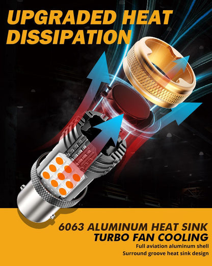 1156 BA15S Ampoules LED pour clignotants avant/arrière et feux latéraux 56 W 600% haute luminosité sans erreur CAN-bus 3 000