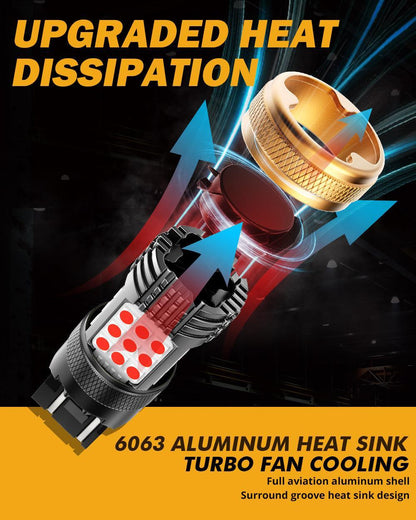 T20 7443 7440 Ampoules LED pour feux stop et arrière 56 W 600% haute luminosité sans erreur CAN-bus rouge B21 série – 2