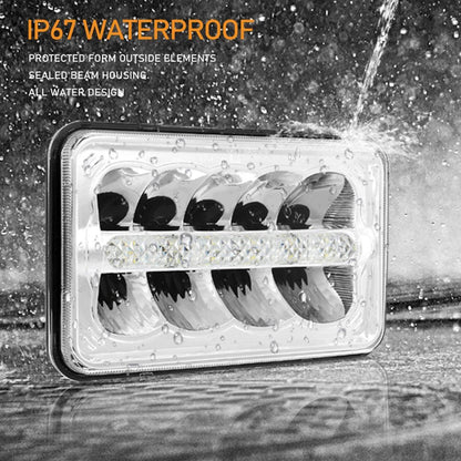Lot de 4 4×6 phares LED optique scellée phares avec DRL High feux de croisement de remplacement H4651 H4652 H4656 H4666 H6545