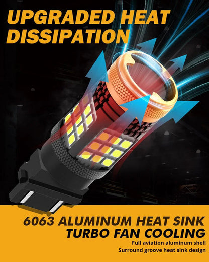 3157 7443 1157 1156 BAU15S blanc orange rouge LED clignotant DRL Brake Tail Reversing ampoules LED 56 W 600% haute luminosité