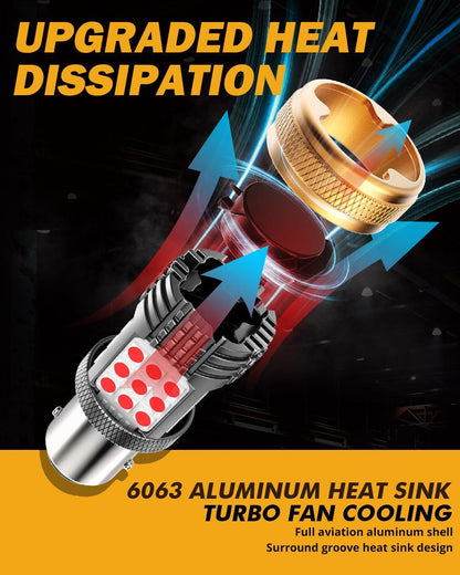 1157 BAY15D Ampoules LED pour feux stop et arrière 56 W 600% Hight Brightness sans erreur CAN-bus rouge B21 série – 2