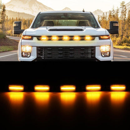 Lot de 5 LED avant feux de calandre style Raptor orange éclairage universel automobile Modification – NOVADOMIO