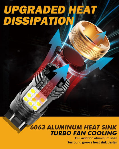 T20 7443 7440 Ampoules LED pour recul, clignotants, stop et feux arrière 56 W 600% haute luminosité sans erreur CAN-bus 6 500