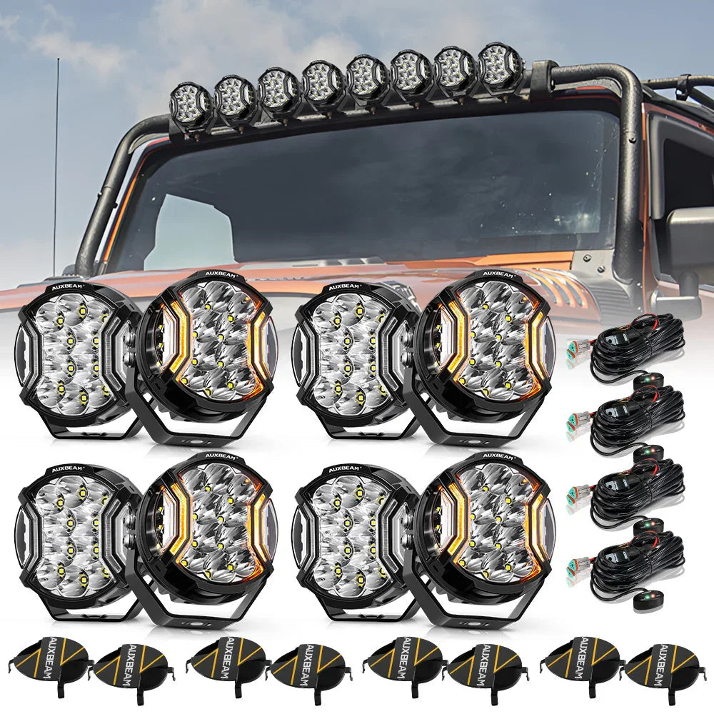 V-ULTRA série | 5 Inch 172W LED Side Shooter blanc Pod Lights avec orange DRL – vue 16